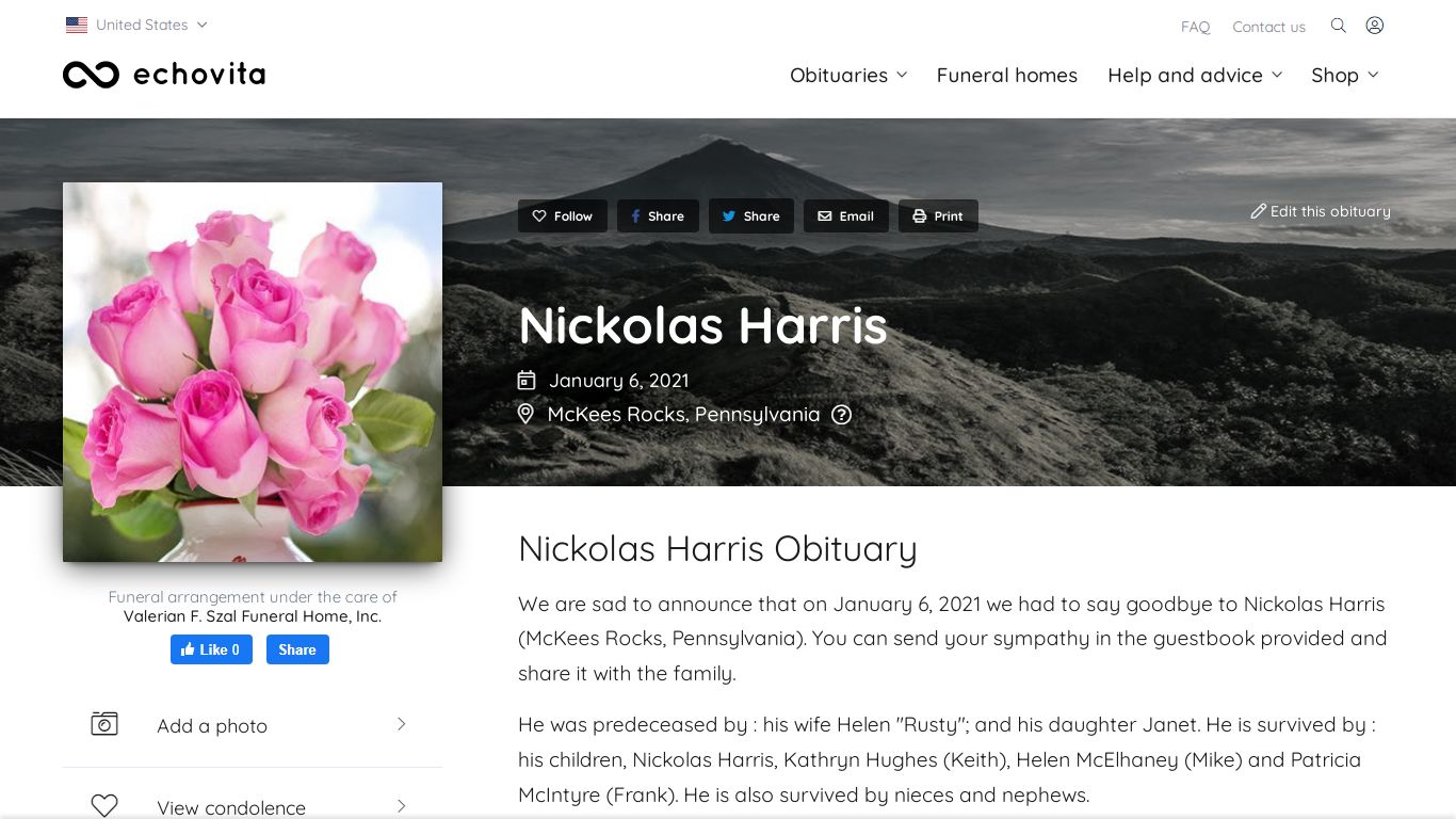 Nickolas Harris Obituary (2021) | McKees Rocks, PA